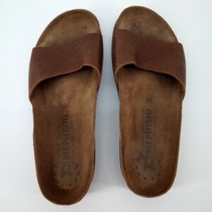 Mephisto Genuine Leather Brown Sandals Made in France 39
